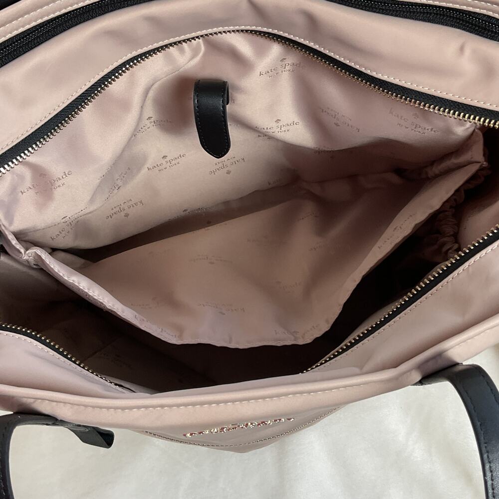 Kate Spade New York Weekender Bag Beige Black Fits over Suitcase 15" in Laptop - Picture 12 of 13